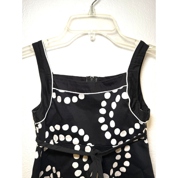 Rare Editions Dress Girls Sz 7 Black White Polka Dot Sleeveless Belted Boutique - Picture 3 of 7